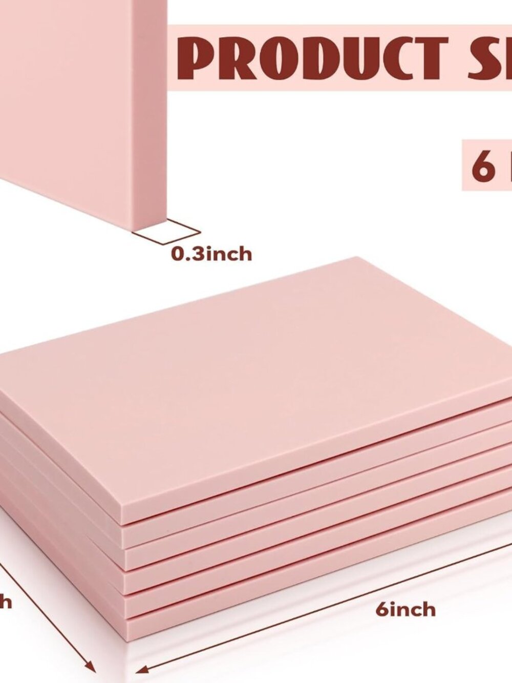 6 Pack 4"x6" Pale Pink Rubber Stamp Carving Blocks Rubber Carved Brick for Stamp - Picture 3 of 7